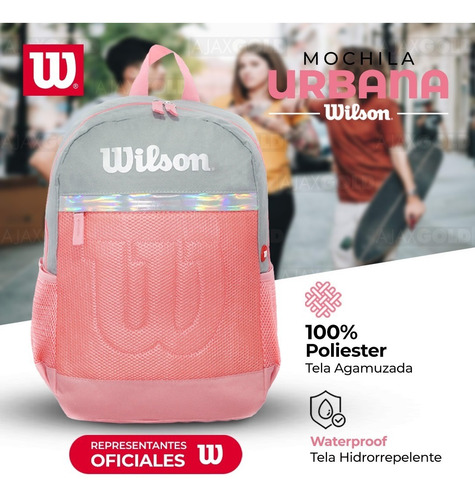 Imagen 3 de 10 de Mochila Wilson Urbana Deportes Reforzada Gym Porta Notebook
