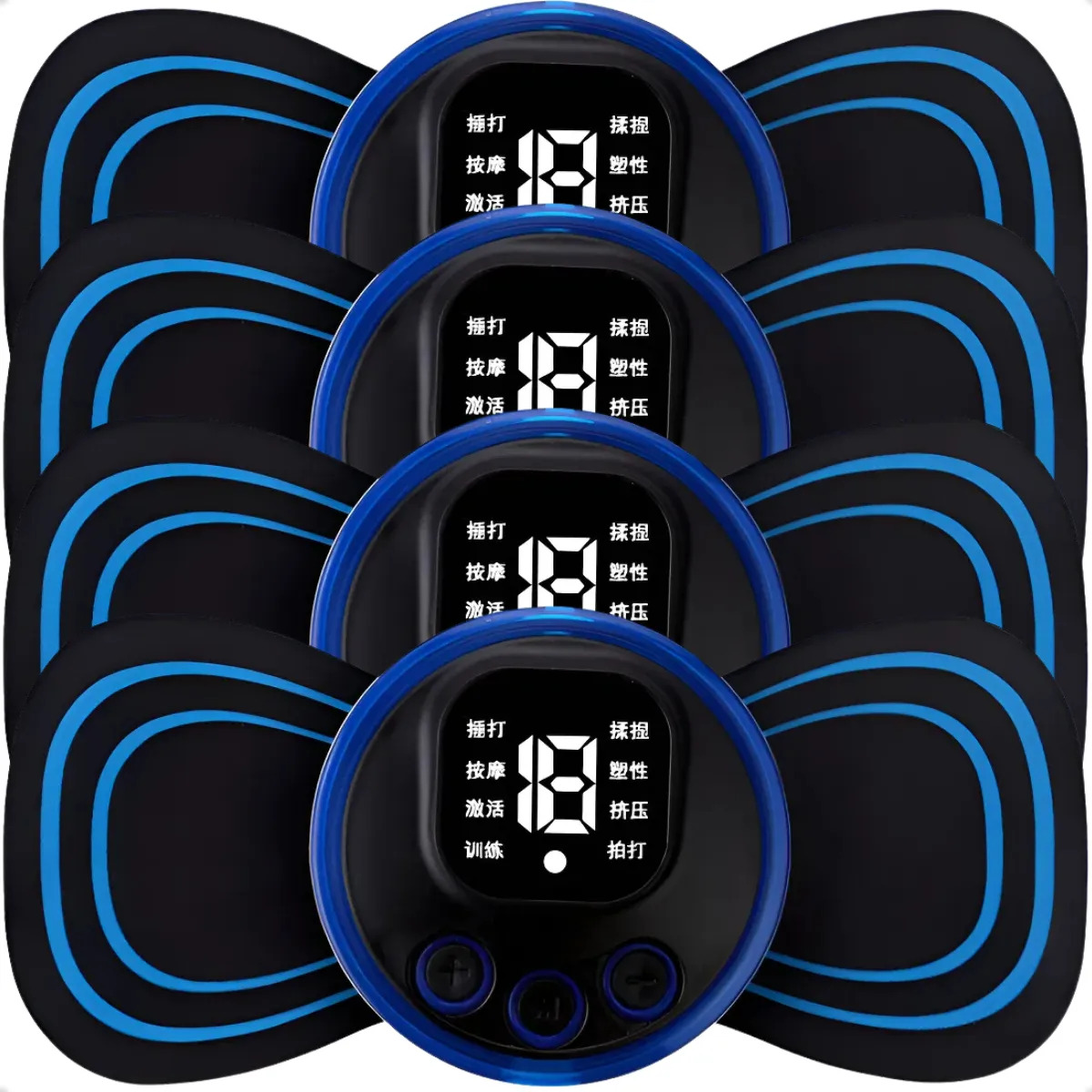 Kit 4 Massageadores Musculares Portáteis EMS Recarregáveis para Alívio da Dor EX Decor