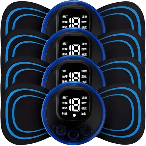 Kit 4 Massageadores Musculares Portáteis EMS Recarregáveis para Alív