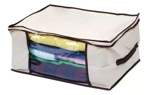 Caja Organizadora De Tela Guarda Mantas Ropa 45x45x20 Cm