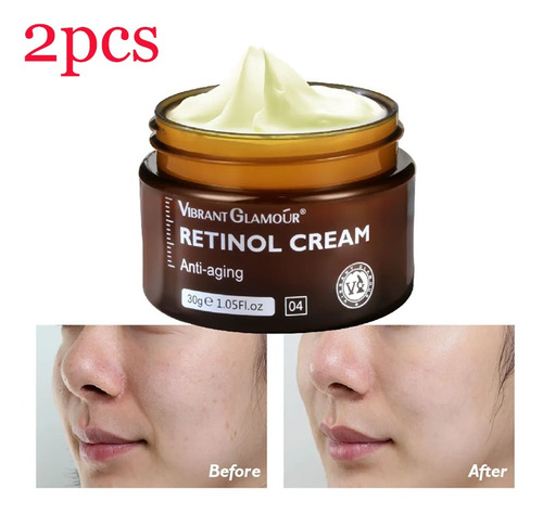 2 X Crema Facial Con Retinol Antiedad Eliminar Arrugas