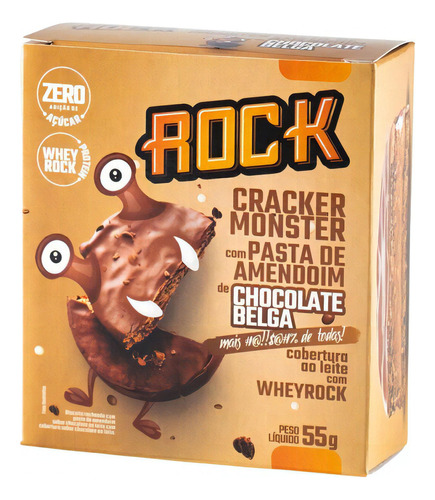 1 Biscoito Rock Cracker Pasta Amendoim 55g Chocolate Belga