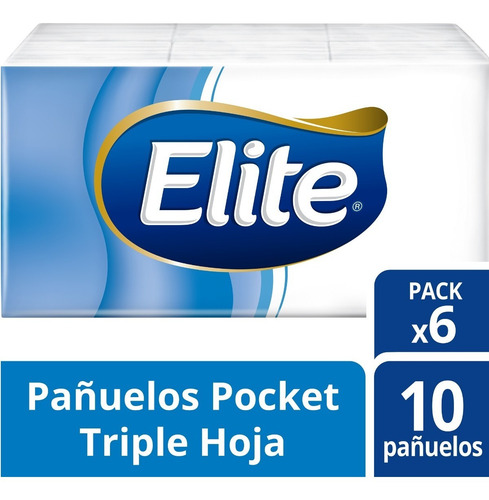 Imagen 1 de 1 de Elite Pañuelos Pocket Triple Hoja 6 Paquetes 10 Unid