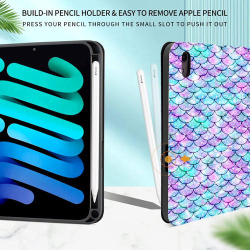 Funda Para iPad Mini 6 - Sirena/verde/violeta