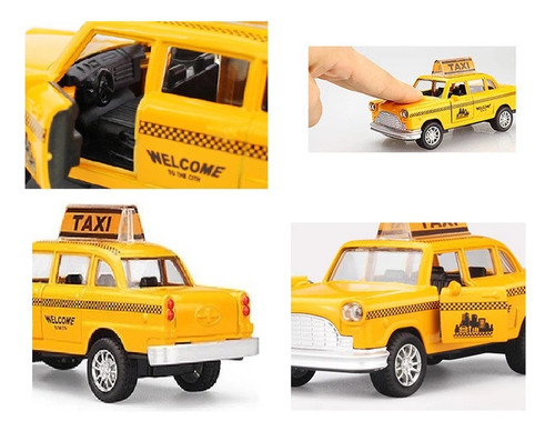 Miniatura Taxi Antigo Metal 1:32 Carrinho De Ferro Fricção
