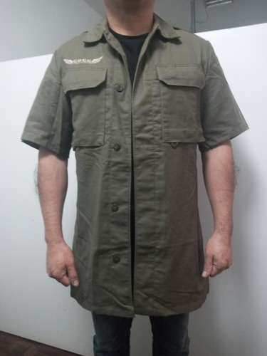 7l Camisa Larga Militar Verde Olivo Talla M