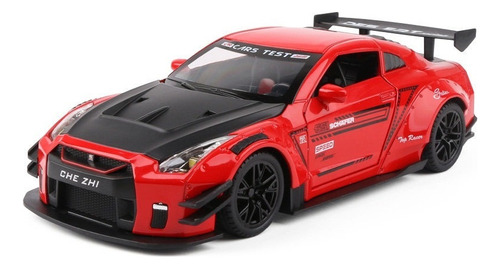 Nissan Gtr R35 Racing Sport Miniatura De Metal Con Luz