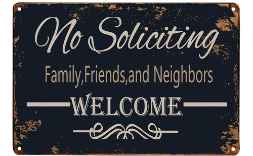 Wostod Funny No Soliciting Sign Family Friends And Neig...
