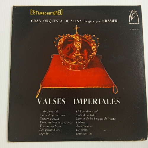 Vinil Valses Imperiales Gran Orquesta Viena Dirigida Kramer