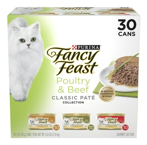 Alimento Fancy Feast Gato Aves Y Res Paté  30pzs