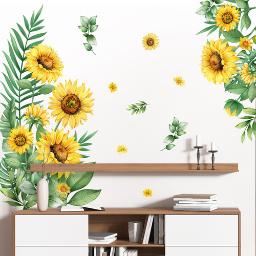 Tee Pegatinas De Pared Con Diseño De Plantas, Flores Y