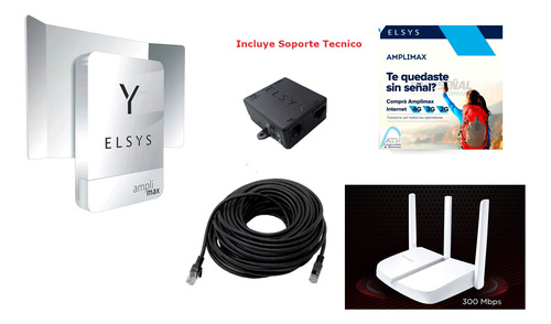 Internet Rural 4g, Amplimax Wi-fi Con Router Y Cable 15 Mtrs