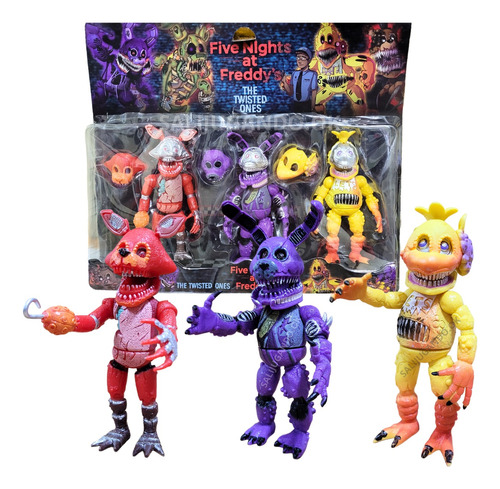 Muñeco X3 Five Nights Freddy Articulado Grande Luz Y Mascara