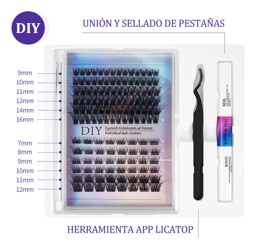 Kit De Extensiones De Pestañas 30d+40d Magefy Lash Curvatura D 8-13mm Mixtas Con Pegamento Y Rizador De Pestañas+cepillo Para Pestañas Individuales Kit Completo Diy Adhesivo Para Pestañas Estilo 4