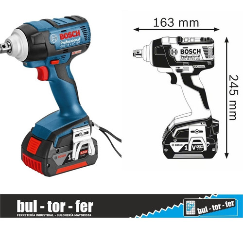 Imagen 3 de 5 de Llave De Impacto A Bateria 18v Bosch E 1/2 Gds 18 V-ec 2bat