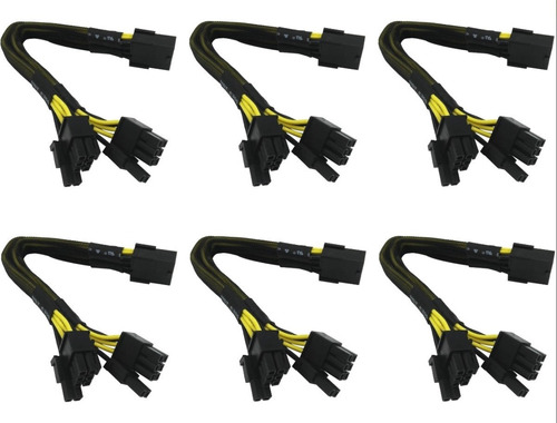 Cable Adaptador Splitter Pcie 8 A 2x 8 (6+2) Mallado X 6un 