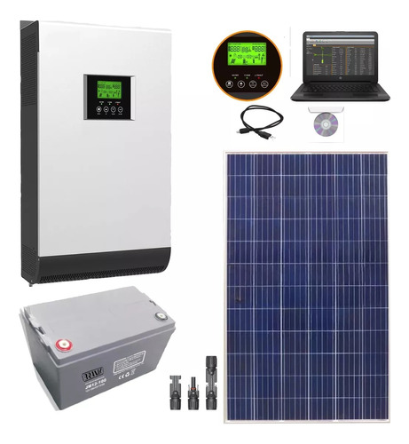 Kit Solar 1300wh X Dia Inversor 1kw / 2kw 220v Casa Campo F1