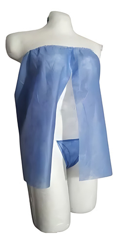 Bata Desechable Strapless Corta Spa Demeva 10pz Azul Econom Azul Lisa Unitalla