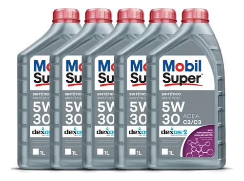 Kit 5 Litros Oleo Mobil Super 5w30 Dexos 2 Diesel Leve | Parcelamento ...