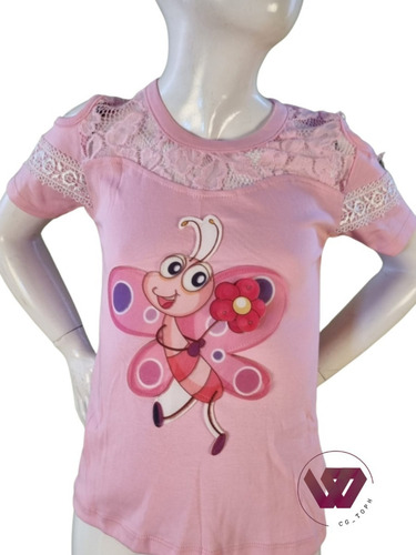 Imagen 1 de 1 de Polera Niña Con Luz Led, Al Tacto