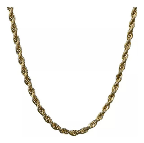 Cadena Collar Gargantilla Tejido Torsal Oro Lam 18k 60cm 7mm