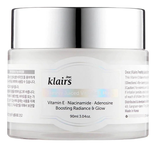 Klairs Freshly Juiced Vitamin E Mask Tipo De Piel Todo Tipo De Piel