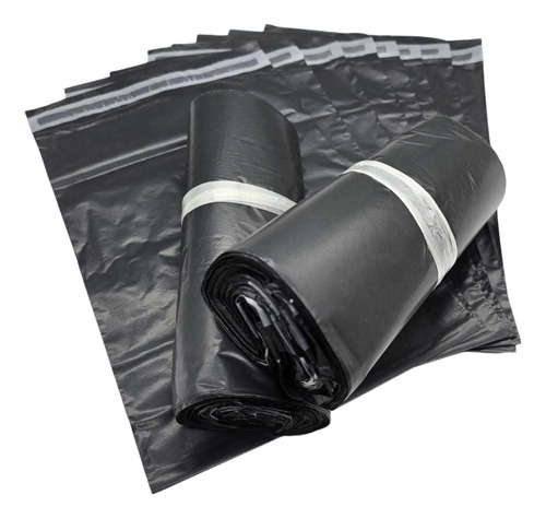100 Bolsas Sobre Paquetería Ecommerce Envíos 25x35cm Negro / Be-003