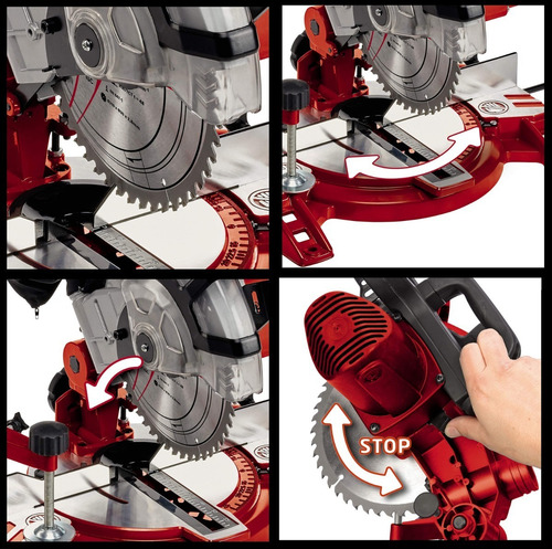 Sierra Ingleteadora Einhell Cabezal Aluminio Tc-ms 2112 Rojo