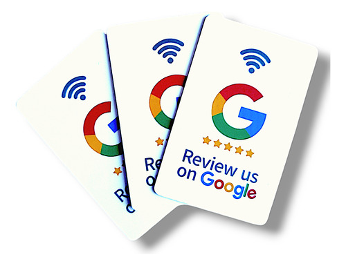 Kit 3 Tarjetas Para Google Reviews Reseñas Con Chip Nfc