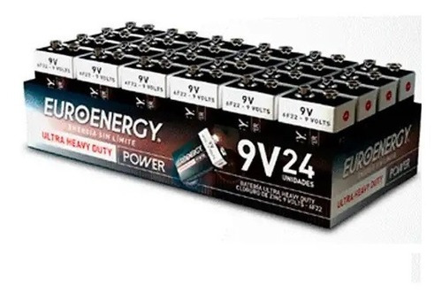 Bateria 9v Zinc Carbon Bandeja X 24 Orig Euroenergy Seacom