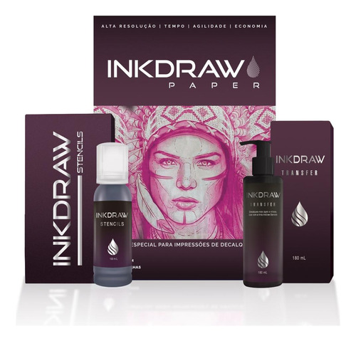 Kit Tinta Inkdraw Stencil + Inkdraw Paper / Inkdraw Transfer