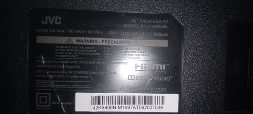Imagen 8 de 8 de Televisor Led Jvc Modelo Lt-42kb408