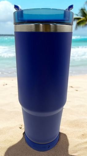 Termo Con Bocina Bluetooth Bebida Fría/caliente Vaso 900ml Azul Liso