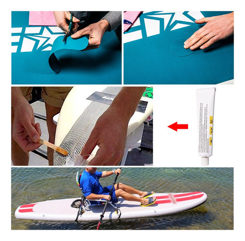 Kit De Reparación De Sup Con Parches De Pvc Y Pegamento Para