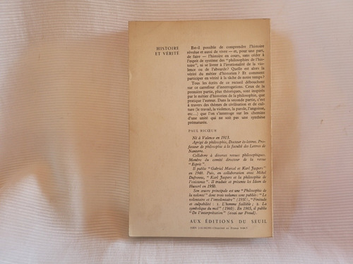Histoire Et Verite Paul Ricoeur Editions Du Seuil En Frances