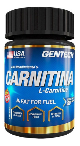 L Carnitina 90 Cap Gentech Quemador Sano Natural