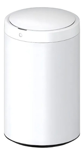 Lixeira Automática Redonda 40l Inox Sensor De Proximidade Cor Branco