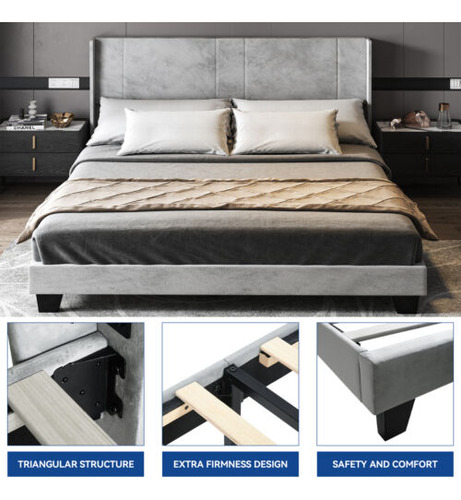 Full Queen Size Bed Frame Platform Mattress Foundation W Eem