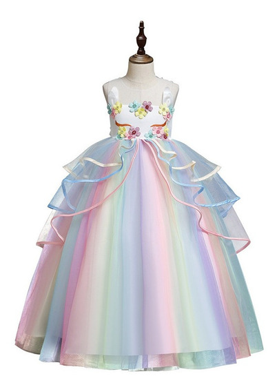 Vestido Largo De Fiesta De Princesa Unicornio Para Niña | Cuotas sin interés