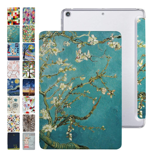 Funda Para iPad Pro 12,9'' - Verde/flores Blancas