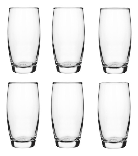 6x Vasos De Vidrio Largo Refresco Oca Nadir 400 Ml