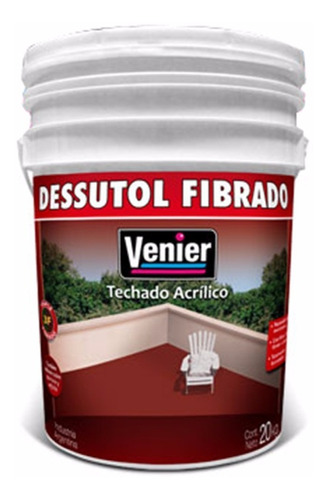 Impermeabilizante 5 Kg. Fibrado Techado Acrílico Venier