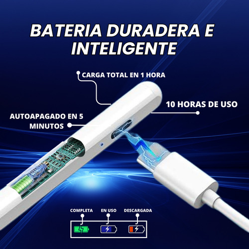 Lapiz Tactil Pencil Optico Compatible Apple iPad Tablet Magnetico Stylus Carga Inalambrica Marca Stylus 1 Und