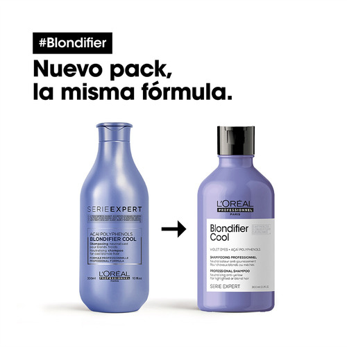 Imagen 3 de 6 de Shampoo L'oréal Professionnel Serie Expert Blondifier Cool En Botella De 300ml Por 1 Unidad