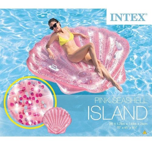 Flotador De Piscina Intex Almeja 57257 Rosa Escarchada