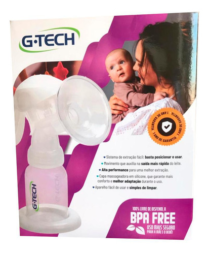 Bomba Manual Tira Leite Materno Confort Ii  Portátil G-tech