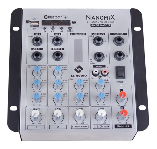 Mesa De Som Mixer Ll Audio Na502r Bt 5 Canais Usb Bluetooth