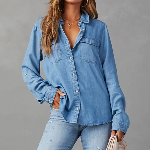 Camisas de chambray para dama new arrivals