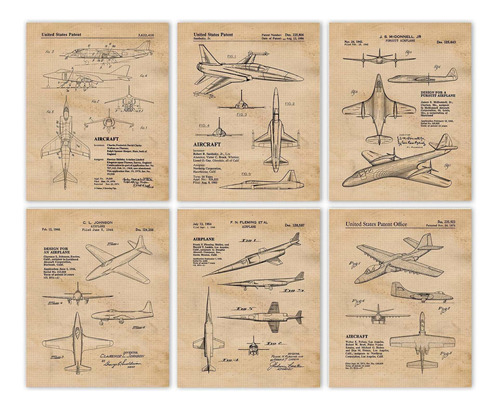 Fighter Pursuit Military Airplanes Patent Prints, 6.