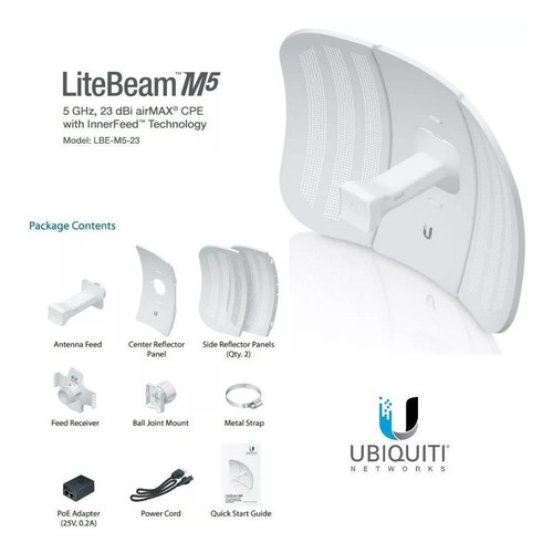 Imagem 4 de 4 de Ubiquiti Litebeam M5 Lbe-m5-23-br 23dbi Airgrid Nano C/font